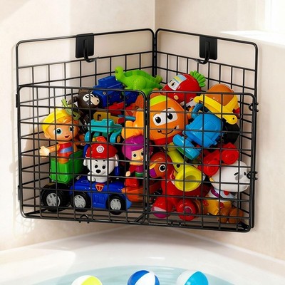 Greentainer Corner Bath Toy Storage Organizer, Large Rustproof Metal Wire Bas...
