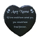 Personalised Engraved Slate Stone Heart Memorial Statue Grave Marker Plaque Gift