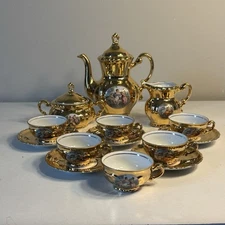 Vintage Mitterteich Bavaria 16 Piece "51" Porcelain Gold Plated Set