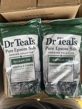 2 X 2 Pound Bags Dr. Teal’s BALSAM FIR Epsom Salt Soaking Solution 4 Pounds New