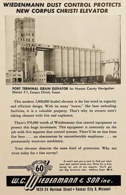1960 AD.(PC6)~W.C. WIEDENMANN CO. KANSAS CITY, MO. GRAIN ELEVATOR DUST CONTROL
