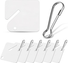 120 Pcs Key Tags White Plastic Hanging Tags with Metal Snap Hooks, Tags for S...
