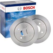 2X BOSCH BREMSSCHEIBEN 252,7mm VOLL HINTEN PASSEND FÜR FORD FIESTA FOCUS
