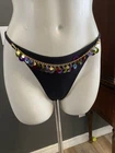 Victoria Secret Body Black Vintage Y2K B String Thong MED Charm Chain New