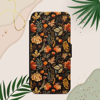 Leave Pattern Herbst Herbst Handyhülle für iPhone Samsung Pixel Flip Wallet Cover