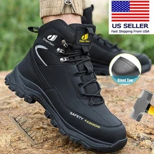 Men Safety Shoes Steel Toe Work Boots Waterproof Anti-Puncture Boots Hiking Boot