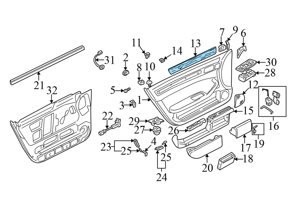 AUDI ALLROAD QUATTRO 2001-2005 - Panel de moldura de puerta delantera izquierda 4B0867409G Foto 3 de 4