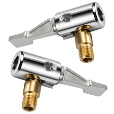 2 Pack Air Pump Adapter Lock on Air Chuck Tire Inflator Hose Adapter, Metal L...