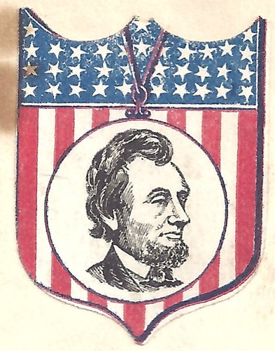 Bearded Abraham Lincoln Civil War Cover ~ Red White & Blue Shield & Stars