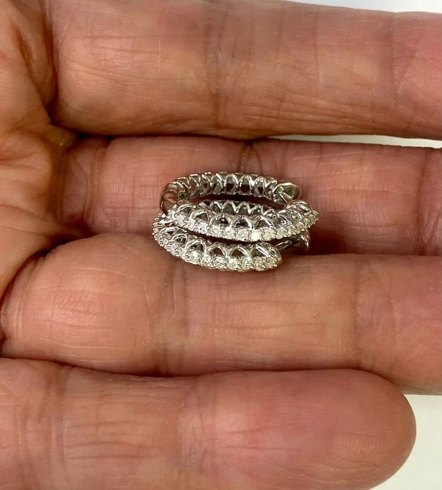 QVC Affinity Sterling Silver 0.20cttw White Diamond Huggie Hoops Earrings - Image 4 of 4