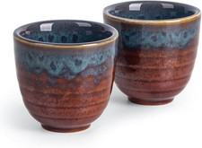 Ceramic Japanese Tea Cups, 5 oz Tea Cup, Asian Teacup, Teacups, Set of 2 (Peacoc