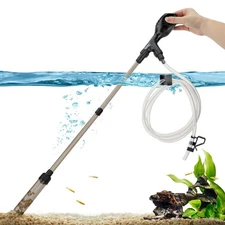 hygger Manual Aquarium Gravel Vacuum with Pinch or Grip Suction Ball Adjustable