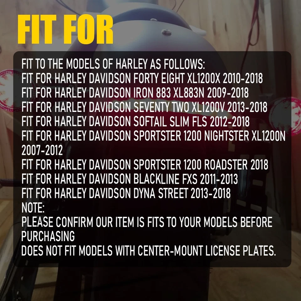 Luz trasera de freno LED para guardabarros señal funcionando para Harley Davidson Blackline Dyna Foto 2 de 4