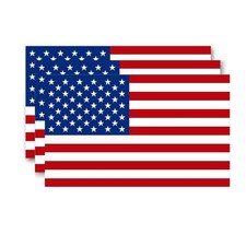 Reflective American Flag Stickers - 3-Pack, 5x3 Inches - Durable Waterproof...