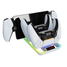 For PS5 Game Controller PS Portal Handheld Charging Dock Stand Base w/ RGB Light