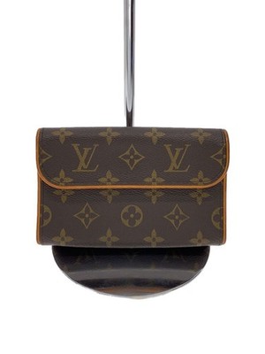 LOUIS VUITTON Pochette Florentine Monogram Canvas BRW PVC Brown From Japan