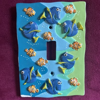 Disney Pixar Finding Nemo and Dory Embossed Switch Plate Cover EUC