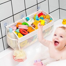 Original Two Compartment Easy-access Mesh Bath Toy Organizer for Bath Tub with