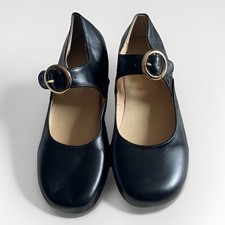 Ladies Mary Jane Black Shoes With Small Heels Size 39. Suitable For Slimmer Feet