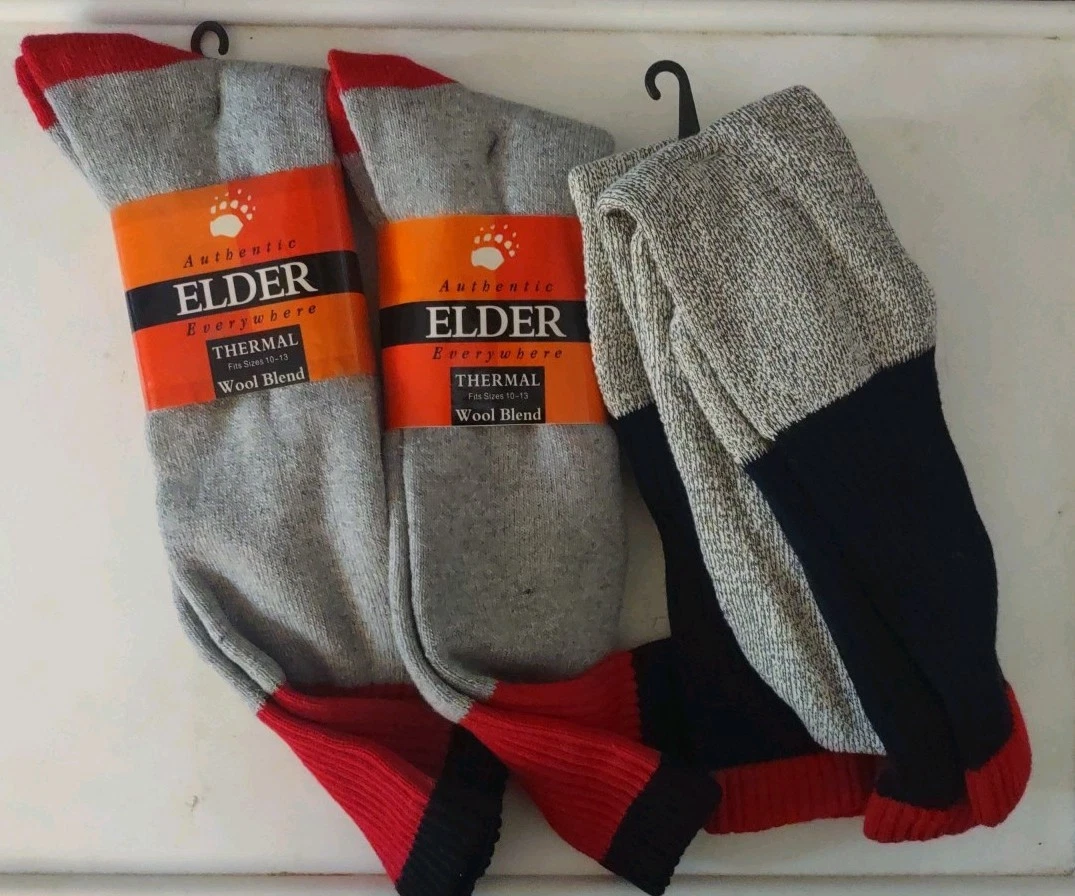 NEW Elder Authentic Everywhere Thermal Wool Blend Socks Lot of 4 Pairs SZ- 10-13