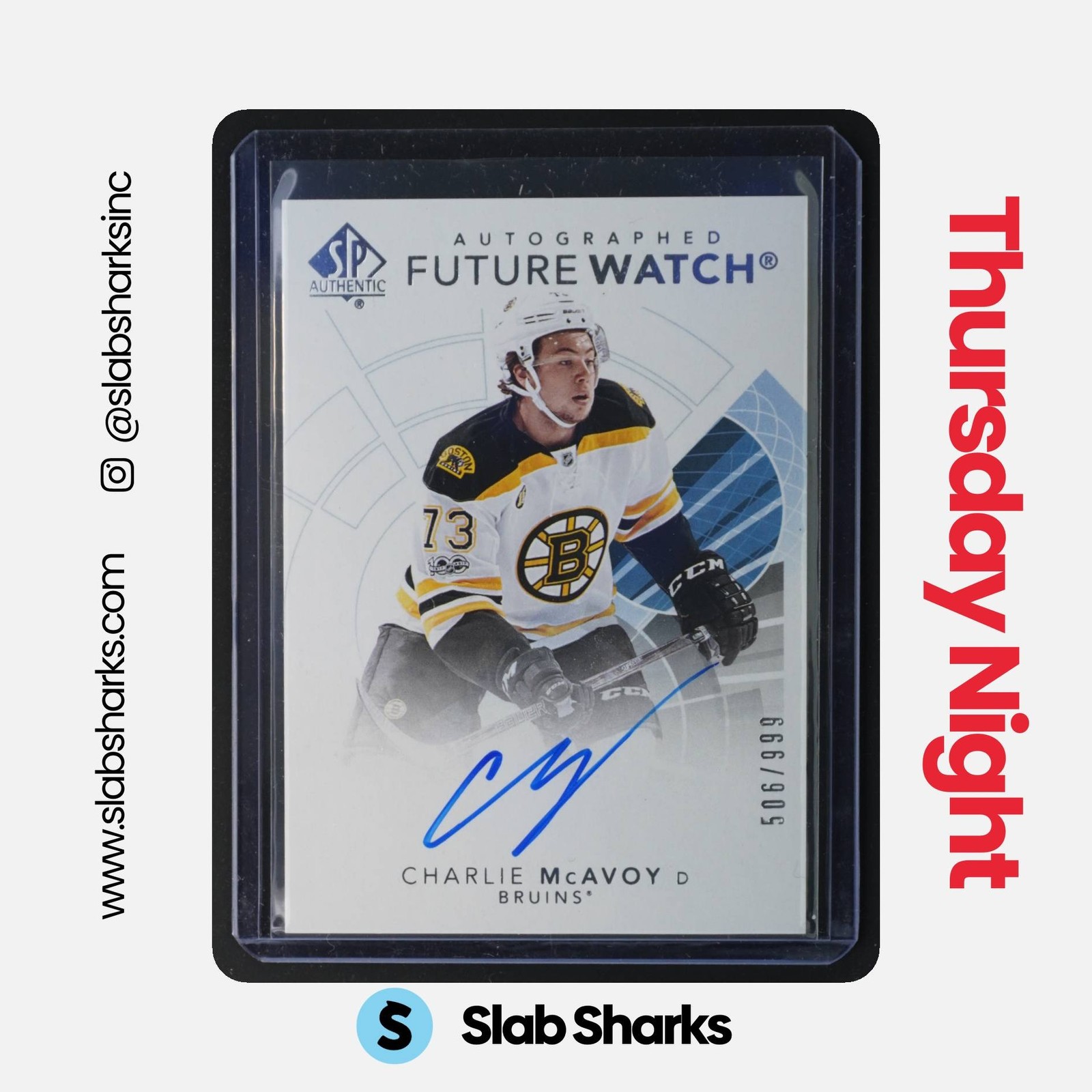 2017 SP AUTHENTIC #116 CHARLIE MCAVOY RC FUTURE WATCH AUTO ROOKIE /999