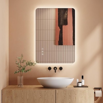 Dripex LED Badspiegel mit Beleuchtung 50x70cm Antibeschlag dimmbar 3 Farben