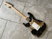 Stratocaster Black Nitro Heavy Relic Guitar-Squier By Fender