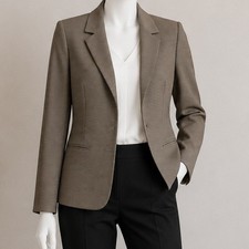 Anne Klein Womens Blazer Black Tan Chelsea Textured Professional 8