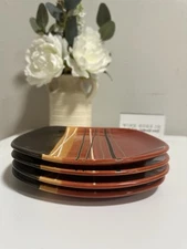 Set of 4 Home Trends Bazaar Red Vintage Salad Plate 8.5"