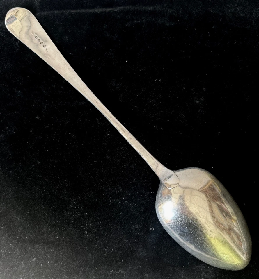 Антикварная викторианская ложка для соуса из чистого серебра с узором скрипки 1850–1899 гг. - Изображение 4 из 4