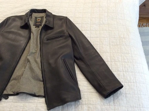 New 2026 SCHOTT NYC Delivery Black Lambskin leather jacket Men's Size L image 2