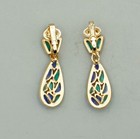 Trifari Modern Mosiac Stained Glass Earrings AS IS — photo 2