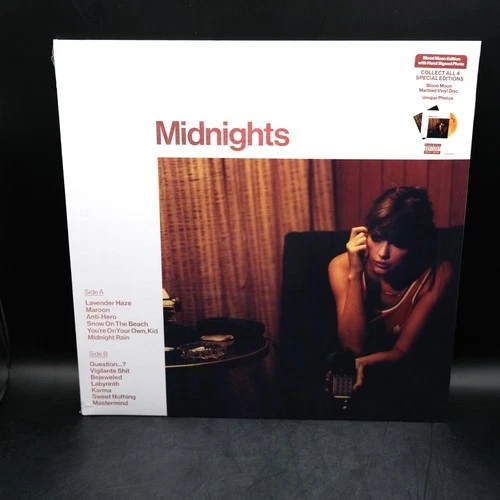 MINT Signed NEW SEALED Taylor Swift Midnights Blood Moon Vinyl Autograph Insert