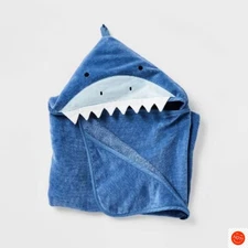 25"x50" Shark Kids' Hooded Towel - Cotton Velour, OEKO-TEX