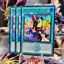 3x Yugioh Playset Dragonmaid Welcome BLMM-EN066 Ultra Rare 1st Ed Near Mint