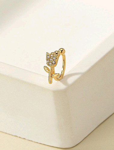 14K Gold Fake Nasenring Hoop Nasenmanschette Fake Septum Piercing nicht Piercing Schmuck - Bild 2 von 4