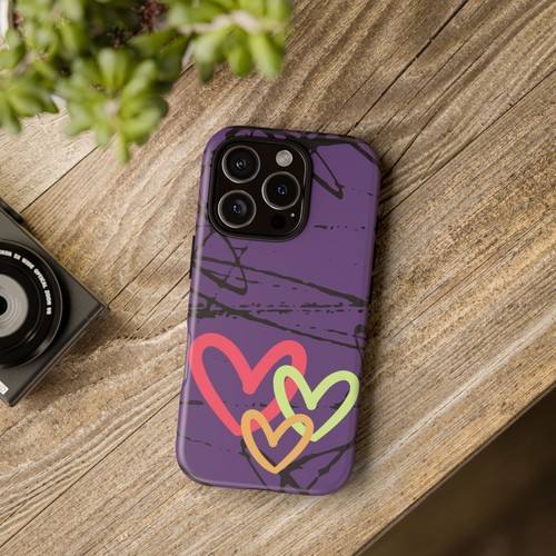 Hearts on Purple & Black Tough Handyhülle für iPhone, Samsung Galaxy, Goog Pixel - Bild 11 von 285