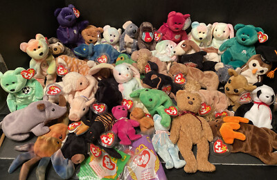 42 TY BEANIE BABIES 1990s Hang Tags COLLECTION LOT Curly Diana