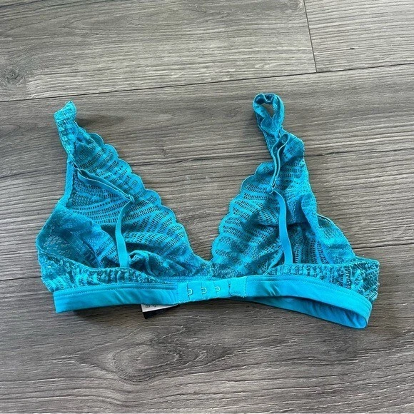 Cosabella Women Teal Bralette Unlined Made in Italy Hook Eye Closure Size Medium - Image 3 of 4