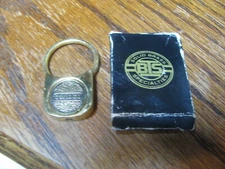 Solid Brass Conoco  Keychain w/ Box    #DN U