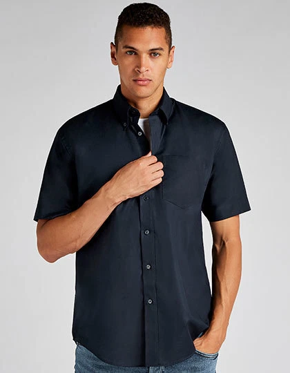 Business Camicia Uomo Maniche Corte Taschino Misto Cotone Regular S- 5XL 6XL 7XL - Immagine 3 di 4