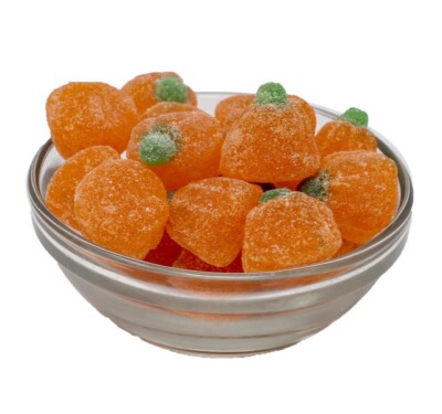 Zachary 2 lb Jelly Pumpkins Sugar Coated Candy Orange & Green BULK Bag
