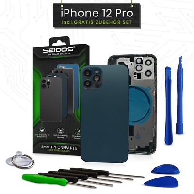 Back Cover for iPhone 12 Pro Blue Housing Back Frame Housing Blue NEW
