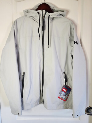 Helly Hansen Urban Rain Jacket Men s Grey Fog Hiking Sailing Casual Large L NWT