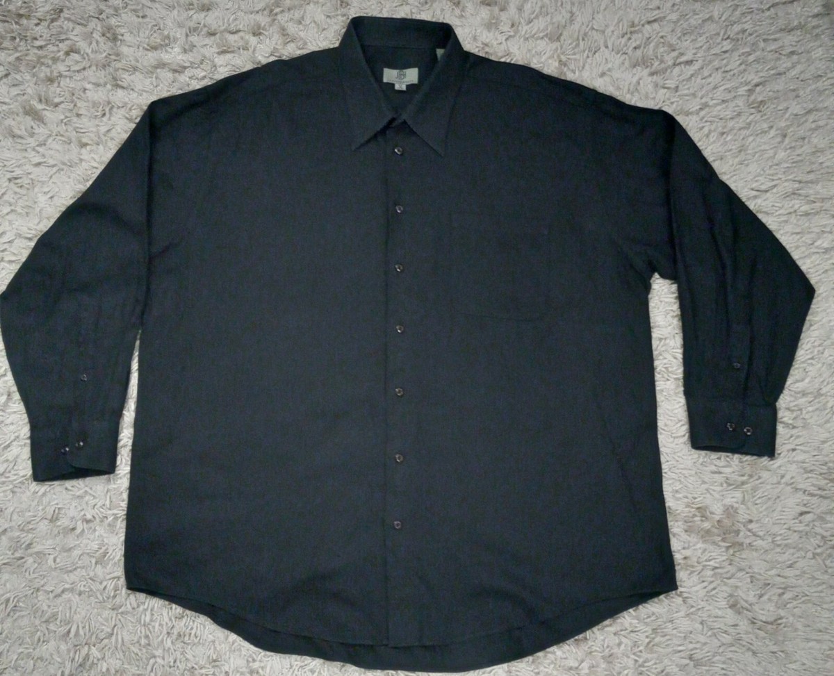 big mens black dress shirt Men's Big & Tall 1905 Collection Traditional Fit Solid Dress Shirt at Jos. A. Bank, Black, Size 17 X 36/37