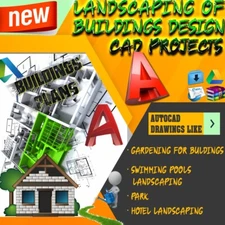 88 AUTOCAD DRAWINGS DWG FILES 2D FOR LANDSCAPING OF BUILDINGS DESIGN PROJECTS