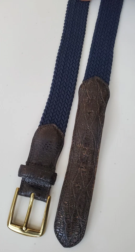 Cinturón de tela de piel de serpiente tejido elástico de latón 1141D para hombre talla 36 Canadá Foto 4 de 4