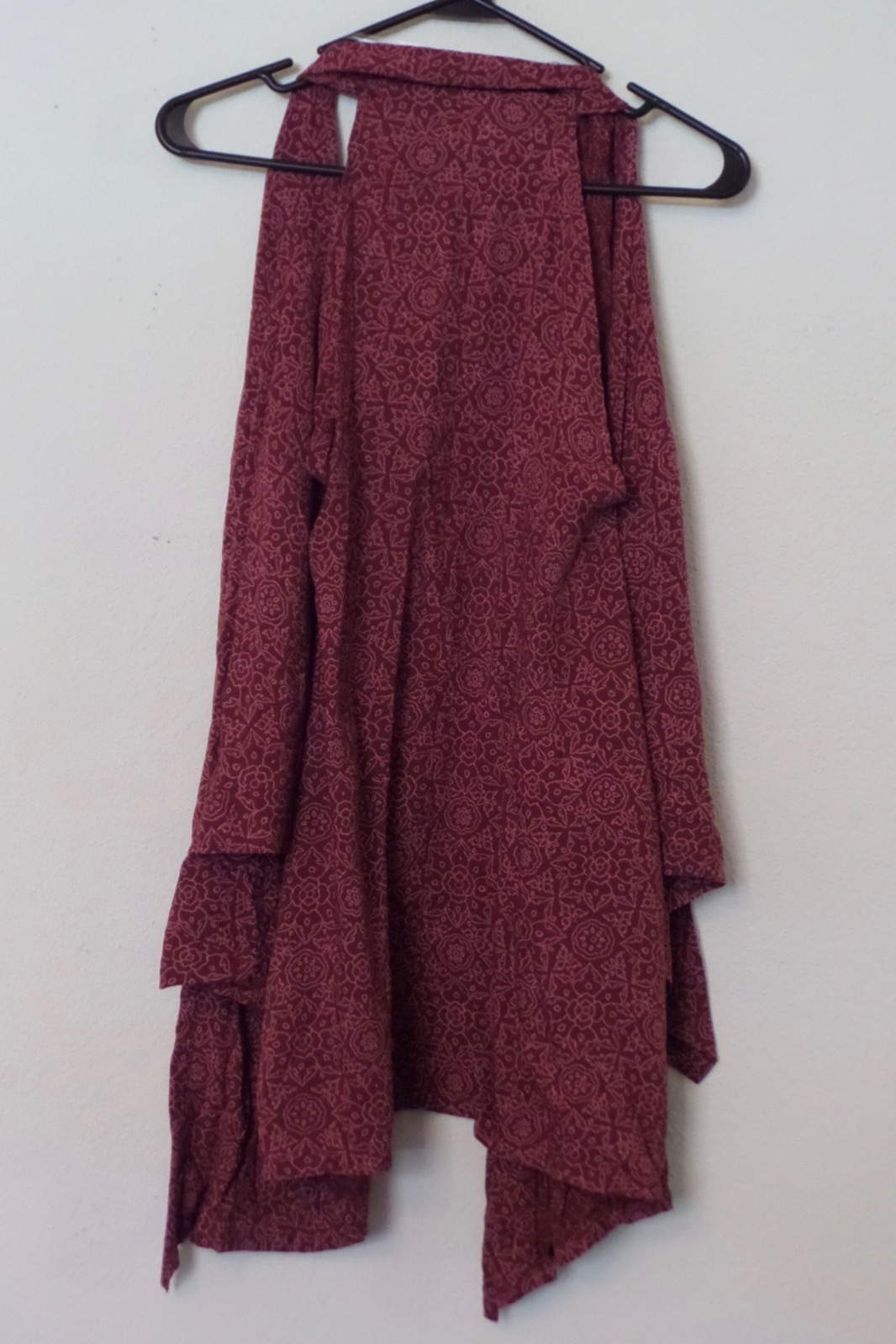 New Women’s Mossimo Open Front Shirt Red Tunic Tank Top with Pink