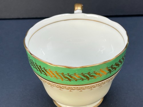 (CT-802) Vintage AYNSLEY Green Gold Lace Teacup/ Saucer Bone China C863 PRE-1940 - Picture 8 of 17