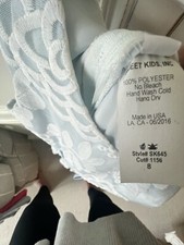 Girls Light Blue With White Jacquard Flowers Easter Dress Size 8